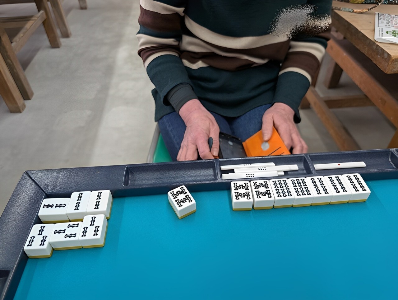 緑一色をあがった女性